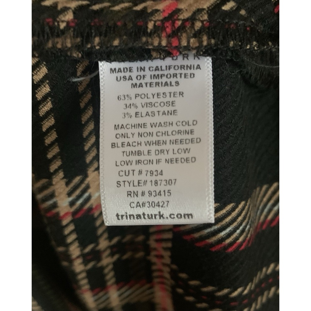 Trina Turk Brynne women's dress Plaid Shift sleeveless mini dress SZ-2 - Picture 9 of 16